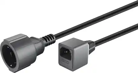 ⁨IEC C14 - Schuko UPS extension cable (type F, CEE 7/7) 0,2m 51476⁩ at Wasserman.eu
