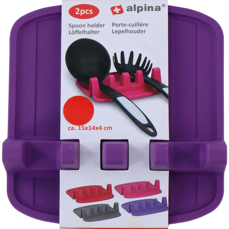 ⁨Alpina - Uchwyt na łyżki / przybory kuchenne 2 szt. (fioletowy)⁩ w sklepie Wasserman.eu