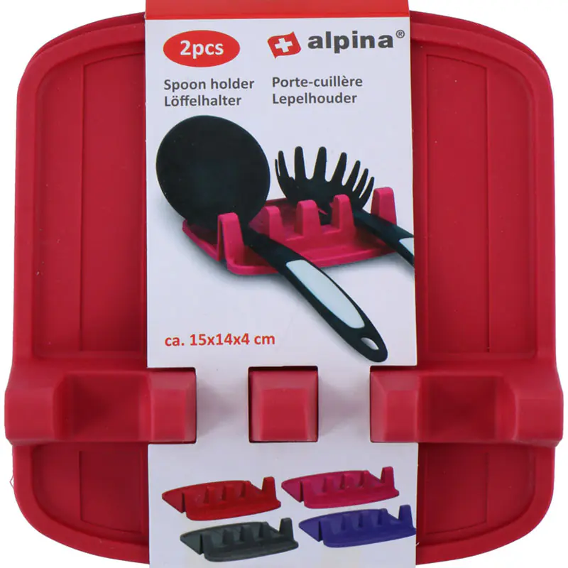 ⁨Alpina - Uchwyt na łyżki / przybory kuchenne 2 szt. (czerwony)⁩ w sklepie Wasserman.eu