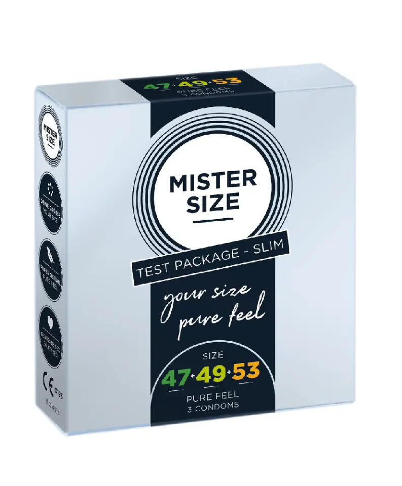 ⁨Mister Size Condoms prezerwatywy dopasowane do rozmiaru 47mm 49mm 53mm 3szt.⁩ w sklepie Wasserman.eu