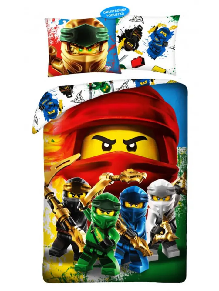 ⁨Pościel bawełna 140x200+1p70x90 Lego Ninjago 895BL⁩ w sklepie Wasserman.eu