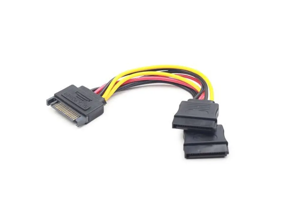 ⁨KABEL SATA (M)->SATA(F)X2 15CM⁩ w sklepie Wasserman.eu