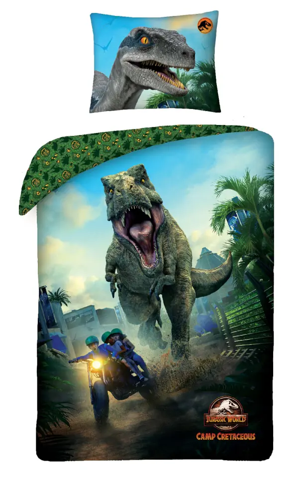 ⁨Pościel bawełna 140x200+1p70x90 Jurassic World Tyranozaur Rex⁩ w sklepie Wasserman.eu