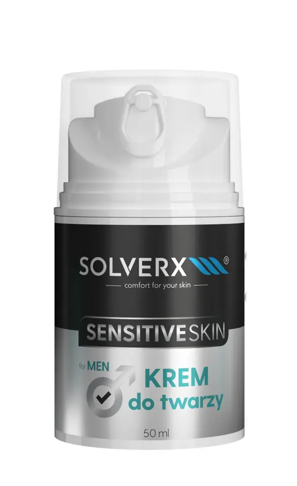 ⁨SOLVERX Sensitive Skin Men Krem do twarzy 50ml⁩ w sklepie Wasserman.eu