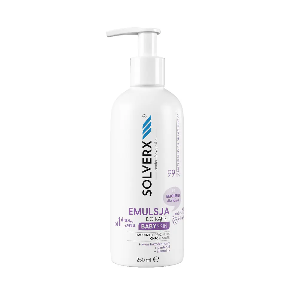 ⁨SOLVERX Baby Skin Emulsja-Emolient do kąpieli dla dzieci 250ml⁩ w sklepie Wasserman.eu