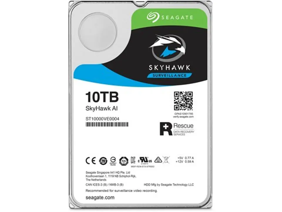Seagate SkyHawkAI 10TB 3,5''256MB ST10000VE001 at Wasserman.eu