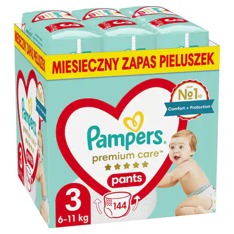 ⁨Pieluchy PAMPERS Premium PANTS MTH rozm 3 (6-11kg) 144szt⁩ w sklepie Wasserman.eu