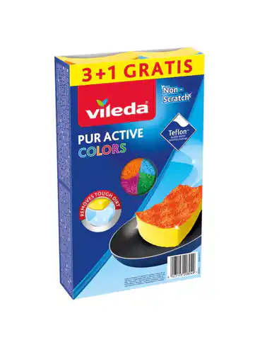 ⁨Zmywak Vileda Pur Active Colors 4 szt.⁩ w sklepie Wasserman.eu