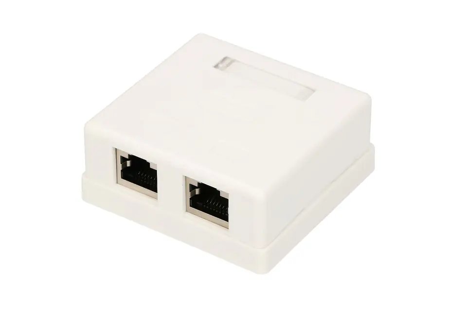 ⁨EXTRALINK 2XRJ45 CAT5E STP WALL MOUNT OUTLET BOX⁩ w sklepie Wasserman.eu