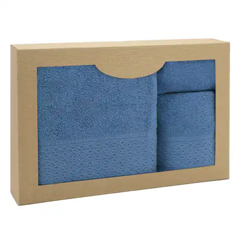 ⁨Ręcznik D Bawełna 100% Solano Niebieski (P) 30x50+50x90+70x140 kpl.⁩ w sklepie Wasserman.eu