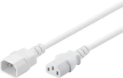 ⁨Kabel zasilający IEC C13 - C14 Goobay biały 2m⁩ w sklepie Wasserman.eu