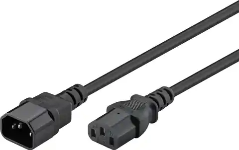 ⁨Kabel zasilający IEC C13 - C14 Goobay czarny 3m⁩ w sklepie Wasserman.eu