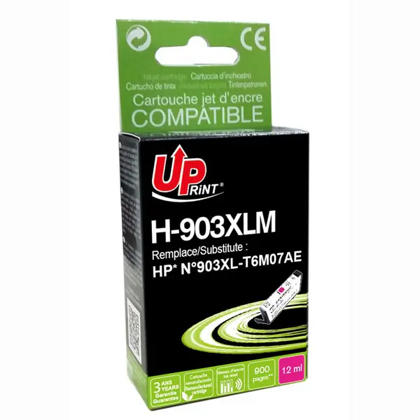 ⁨UPrint kompatybilny ink / tusz z T6M07AE, HP 903XL, H-903XLM, magenta, 900s, 12ml, high capacity⁩ w sklepie Wasserman.eu