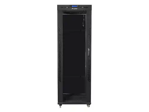 ⁨Szafa instalacyjna rack stojąca 19 37u 600x800 czarna, drzwi szklane lcd (Flat pack)⁩ w sklepie Wasserman.eu
