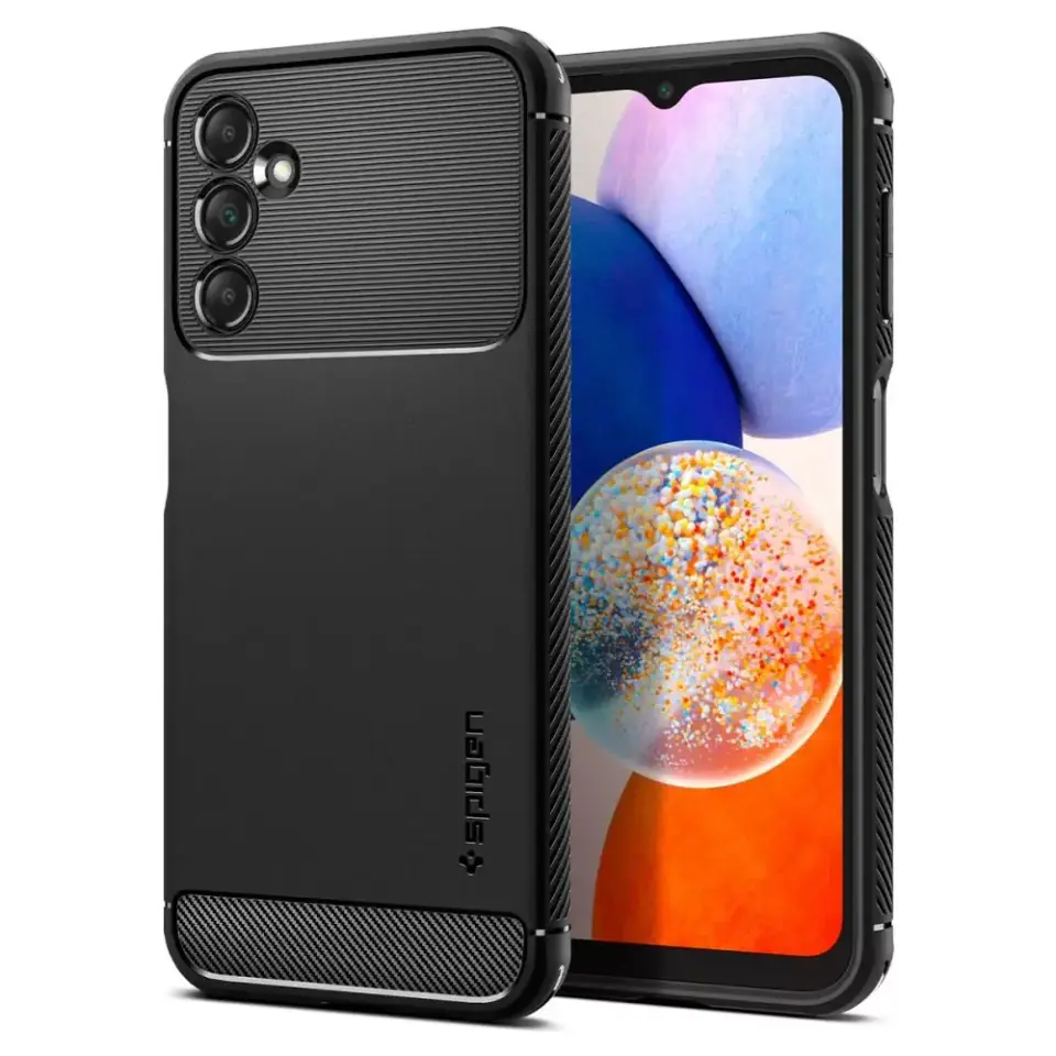 ⁨Etui Spigen Rugged Armor do Samsung Galaxy A14 5G Matte Black⁩ w sklepie Wasserman.eu