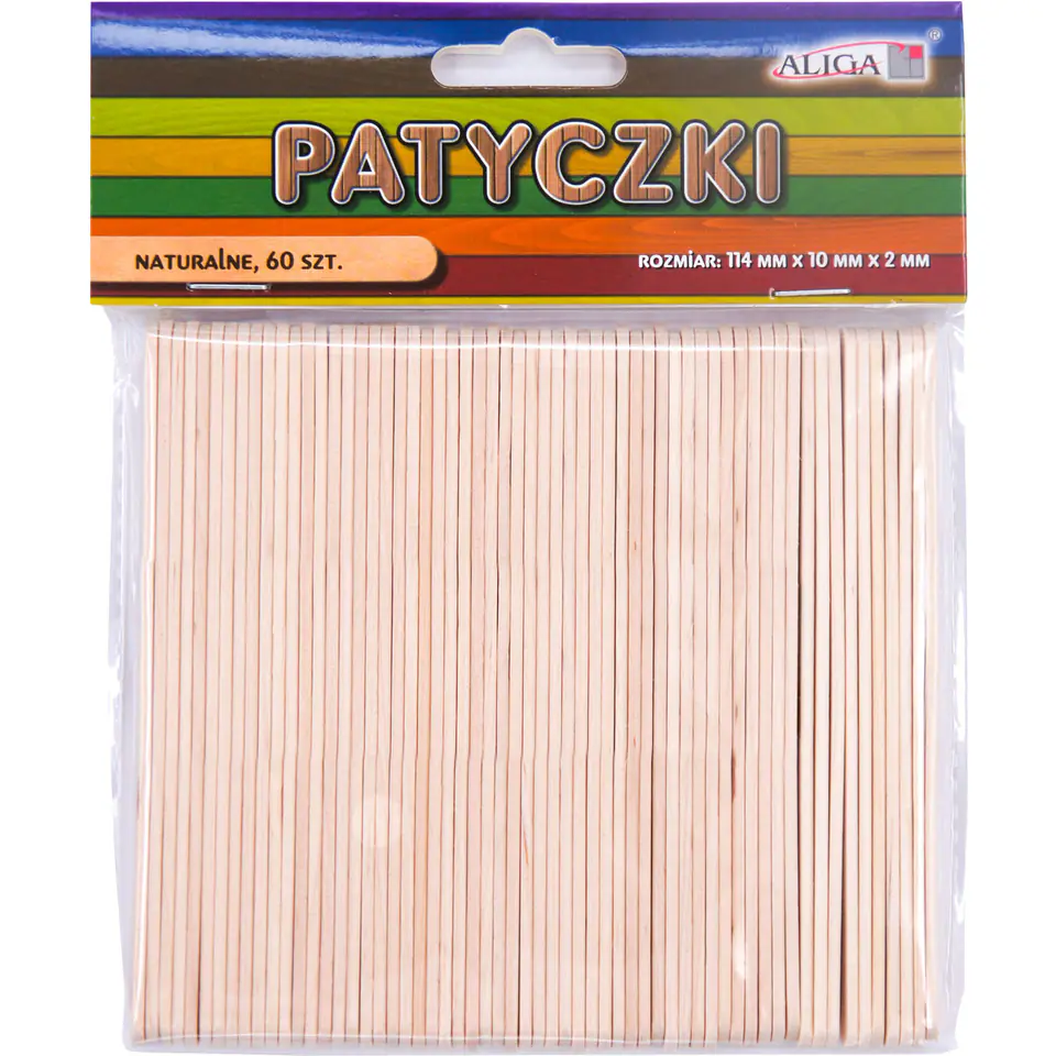 ⁨Patyczki naturalne 114x10x2mm (60szt.) ALIGA PK-3243⁩ w sklepie Wasserman.eu