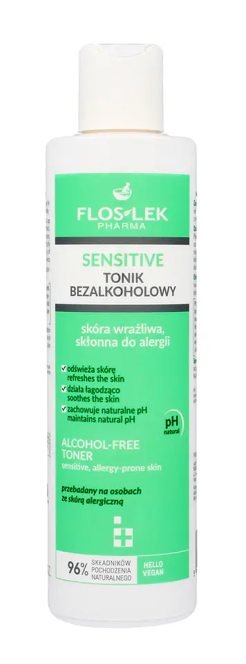 ⁨FLOSLEK Pharma Sensitive Tonik bezalkoholowy do skóry wrażliwej i skłonnej do alergii 225ml⁩ w sklepie Wasserman.eu