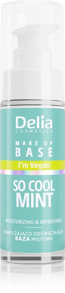 ⁨Delia Cosmetics Wegańska Nawilżająco-Odświeżająca Baza pod makijaż So Cool Mint (miętowa) 30ml⁩ w sklepie Wasserman.eu