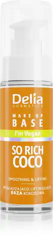 ⁨Delia Cosmetics Wegańska Wygładzająco-Liftingująca Baza pod makijaż So Rich Coco (kokosowa) 30ml⁩ w sklepie Wasserman.eu