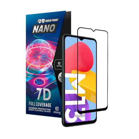 ⁨Crong 7D Nano Flexible Glass – Niepękające szkło hybrydowe 9H na cały ekran Samsung Galaxy M13⁩ w sklepie Wasserman.eu
