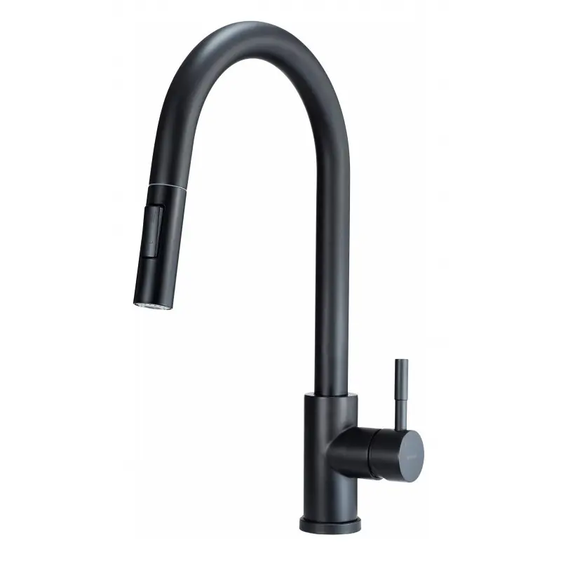 ⁨KITCHEN MIXER WITH PULL-OUT SHOWER DEANTE TWO FLOWS, BLACK LIMA⁩ at Wasserman.eu