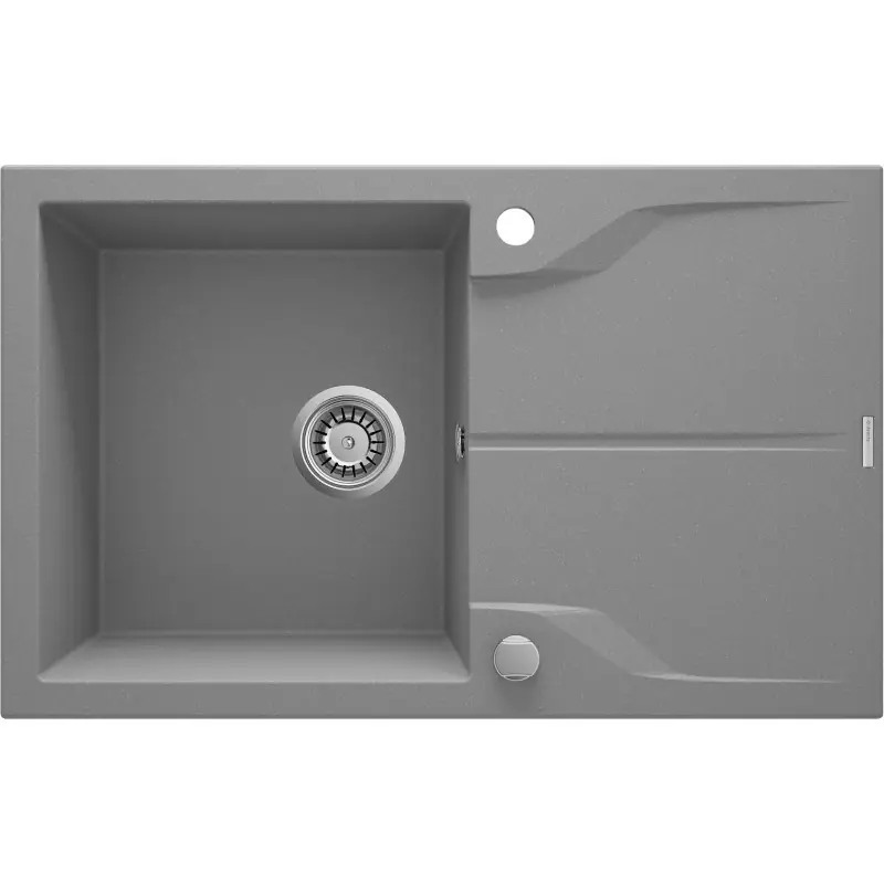 1-BOWL GRANITE SINK WITH DRAINER DEANTE GREY METALLIC ANDANTE at Wasserman.eu