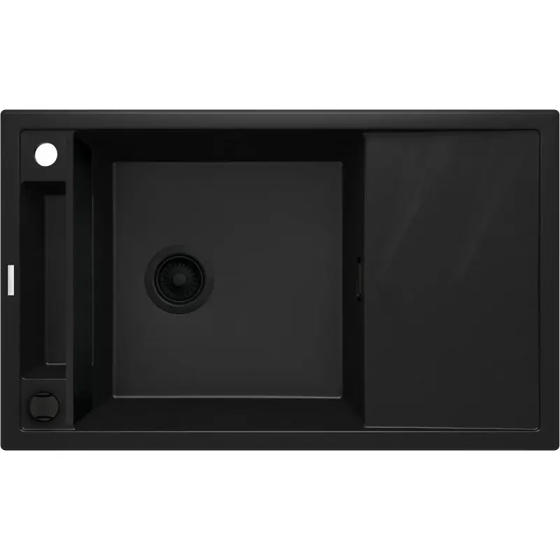 DEANTE BLACK NERO MATT MAGNETIC 1-BOWL GRANITE SINK WITH DRAINER at Wasserman.eu