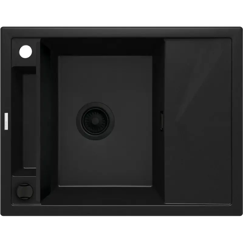 ⁨Zlewozmywak granitowy magnetyczny 1-komorowy z ociekaczem DEANTE czarny nero mat MAGNETIC⁩ w sklepie Wasserman.eu