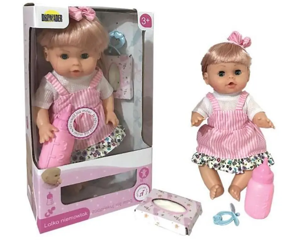 Battery powered Agusia doll in a dress at Wasserman.eu