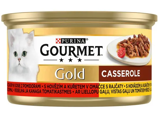 ⁨Gourmet Gold Wołowina i kurczak w sosie pomidorowym 85g⁩ w sklepie Wasserman.eu