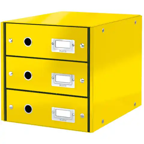 ⁨Pojemnik z 3 szufladami Leitz C&S, żółty 60480016⁩ w sklepie Wasserman.eu