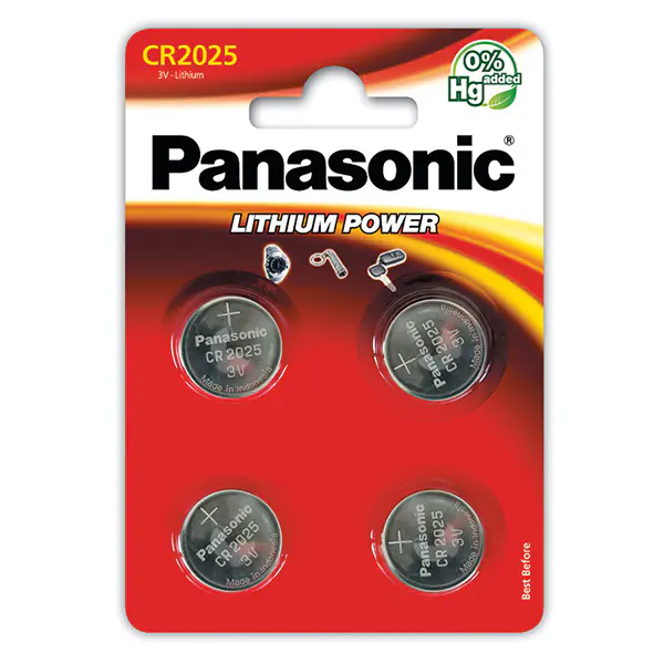 ⁨Bateria litowa, CR2025, 3V, Panasonic, blistr, 4-pack⁩ w sklepie Wasserman.eu