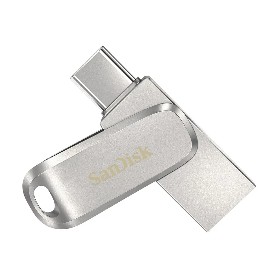 ⁨SanDisk Ultra Dual Drive Luxe USB flash drive 128 GB 3.2 Gen 1 (3.1 Gen 1) Stainless steel⁩ at Wasserman.eu