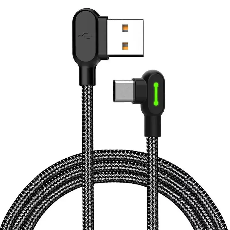 ⁨Kabel USB do USB-C kątowy Mcdodo CA-5280 LED, 1.8m (czarny)⁩ w sklepie Wasserman.eu