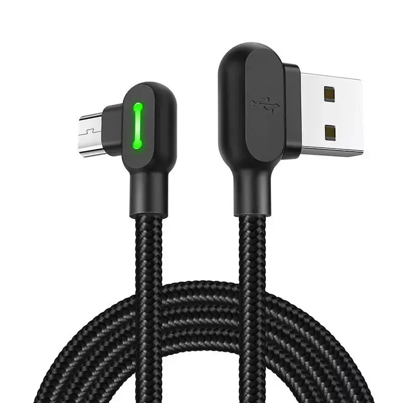 ⁨Kabel USB do Micro USB kątowy Mcdodo CA-5280 LED, 0.5m (czarny)⁩ w sklepie Wasserman.eu