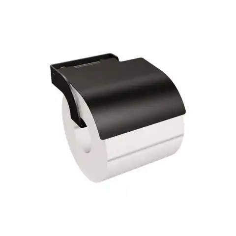 ⁨Uchwyt na papier toaletowy z osłonką czarny TECHNIC⁩ w sklepie Wasserman.eu