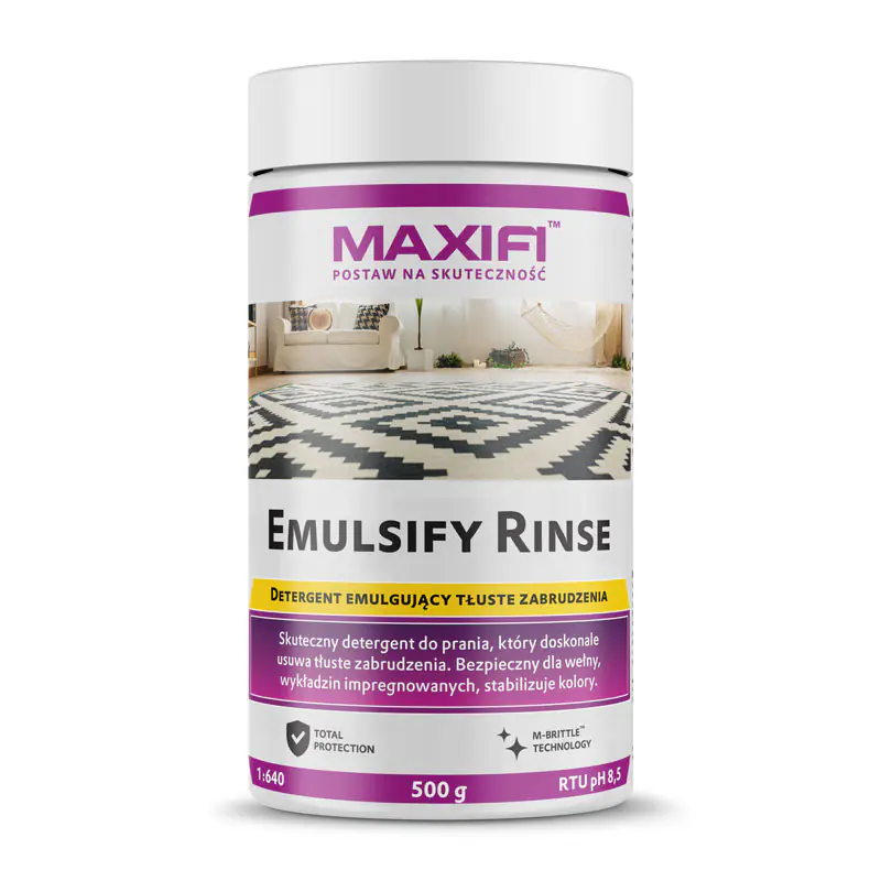 ⁨Maxifi Emulsify Rinse E585 500g - detergent do prania ekstrakcyjnego tapicerki⁩ w sklepie Wasserman.eu