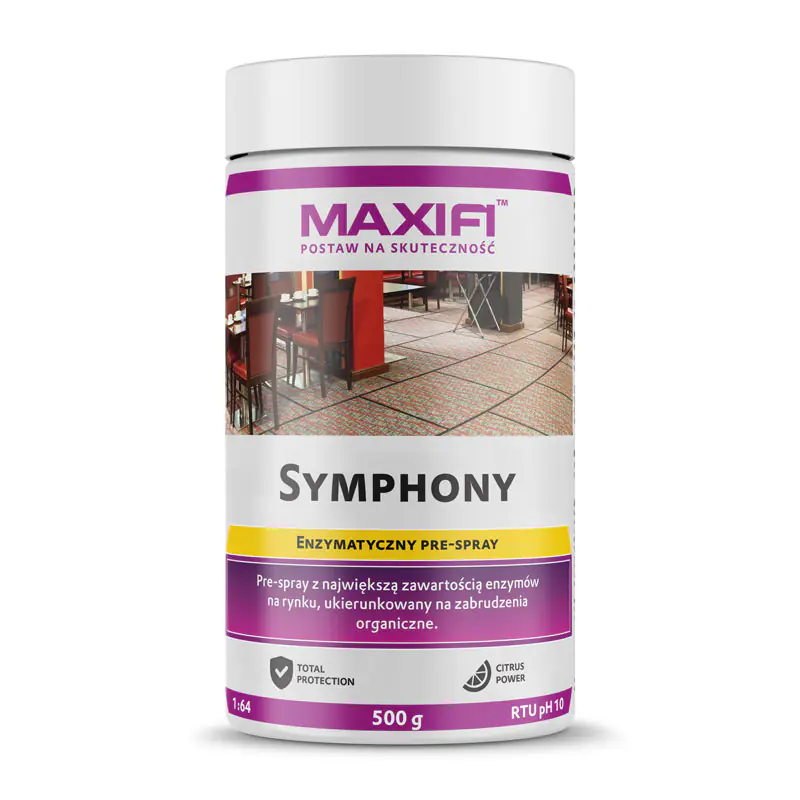 ⁨Maxifi Symphony P810 500g - pre-spray do usuwania zabrudzeń pochodzenia organicznego⁩ w sklepie Wasserman.eu
