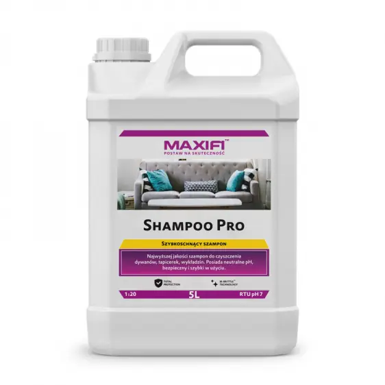 ⁨Maxifi Shampoo Pro B707 5L - szampon do prania tapicerki⁩ w sklepie Wasserman.eu