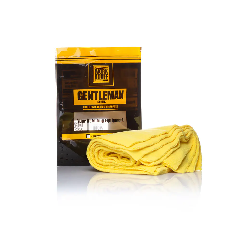 ⁨Work Stuff Gentleman Basic 5-pack - zestaw 5 sztuk żółtych mikrofibr bezkrawędziowych 40x40cm 350gsm⁩ w sklepie Wasserman.eu