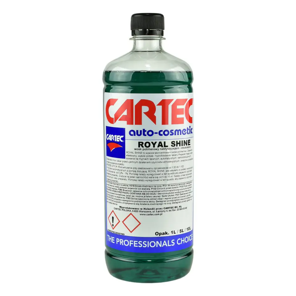 ⁨Cartec Royal Shine 1L - skoncentrowany wosk polimerowy przyśpiesza proces osuszania auta idealny na myjnię⁩ w sklepie Wasserman.eu