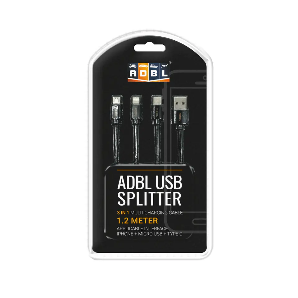 ⁨ADBL USB Splitter - kabel USB z trzema końcówkami⁩ w sklepie Wasserman.eu