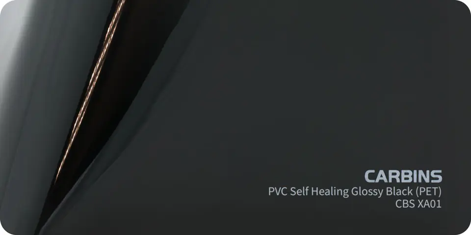 ⁨Carbins CBS XA01 PET PVC Self Healing Glossy Black 1MB - folia do zmiany koloru samochodu⁩ w sklepie Wasserman.eu
