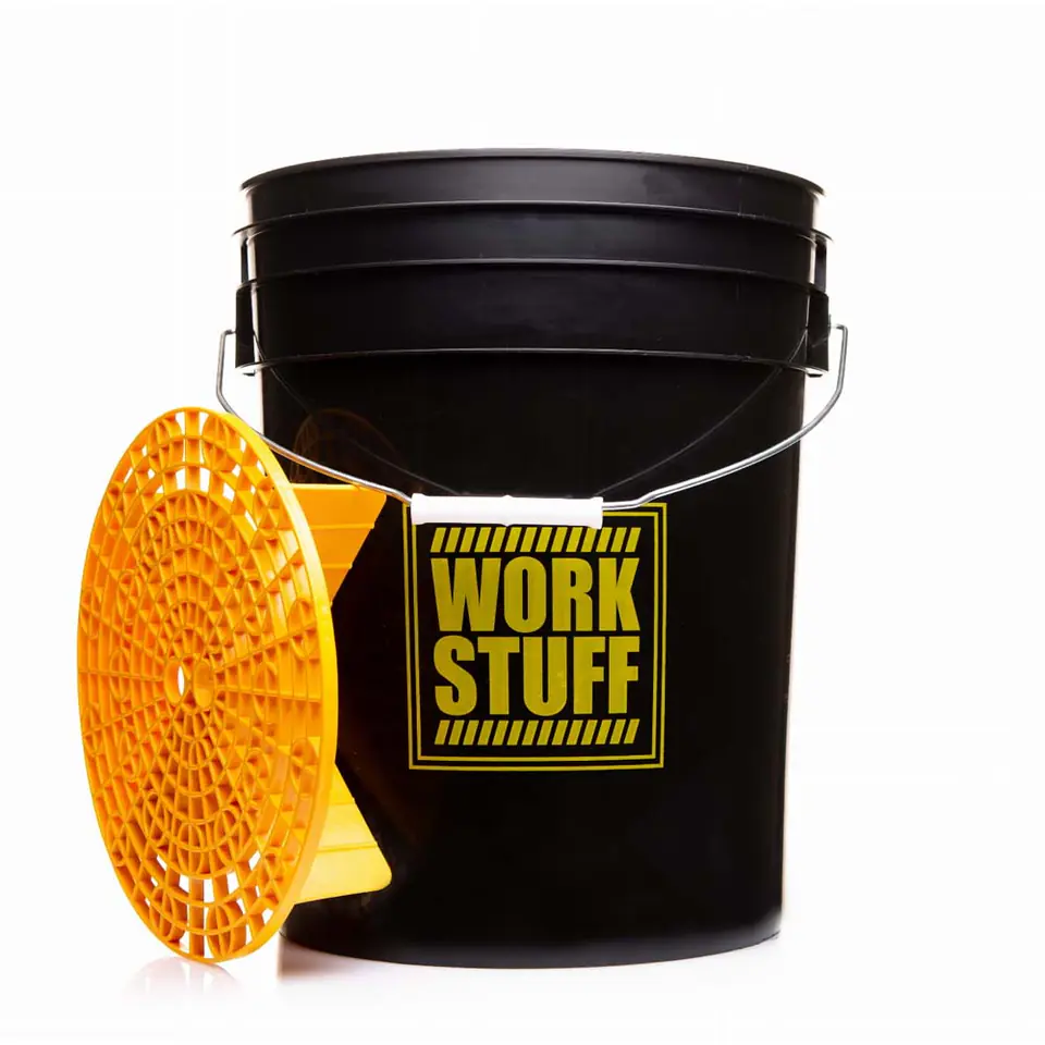 ⁨Work Stuff Detailing Bucket Black Rinse + separator - czarne wiadro detailingowe z separatorem brudu⁩ w sklepie Wasserman.eu