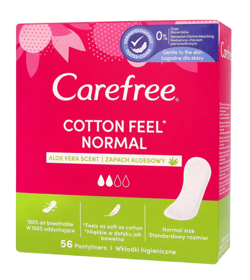 ⁨Carefree Cotton Aloe Wkładki higieniczne  1op.-56szt⁩ w sklepie Wasserman.eu