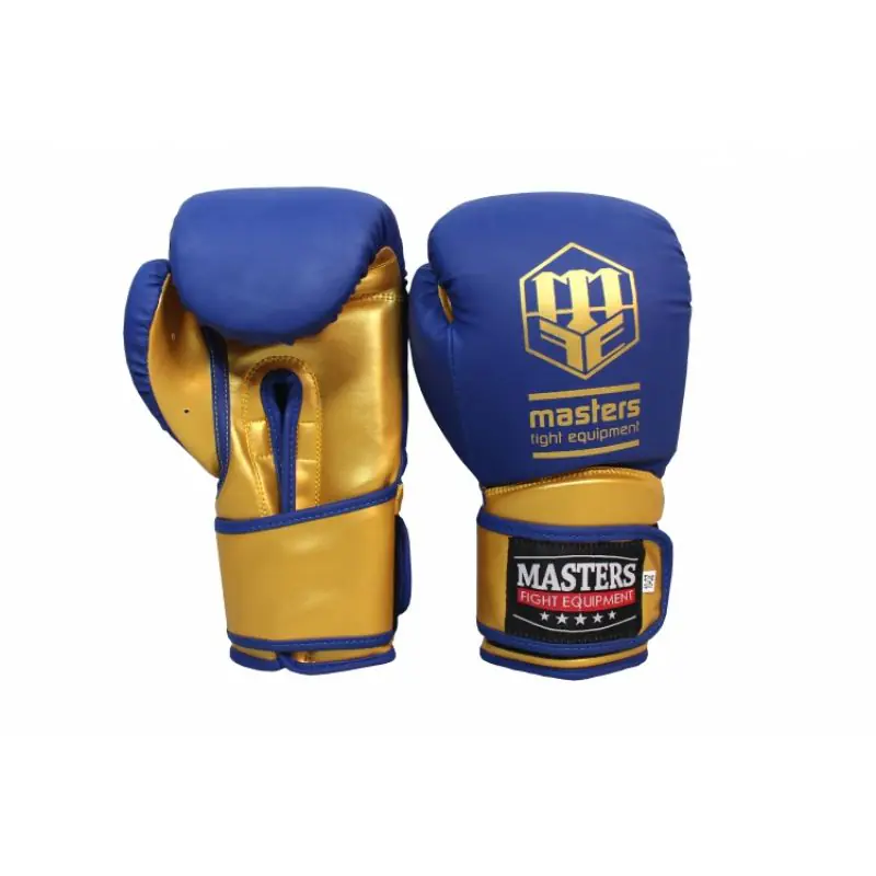 ⁨Rękawice bokserskie Masters RPU-COLOR/GOLD 10 oz (kolor Czerwony. Niebieski)⁩ w sklepie Wasserman.eu
