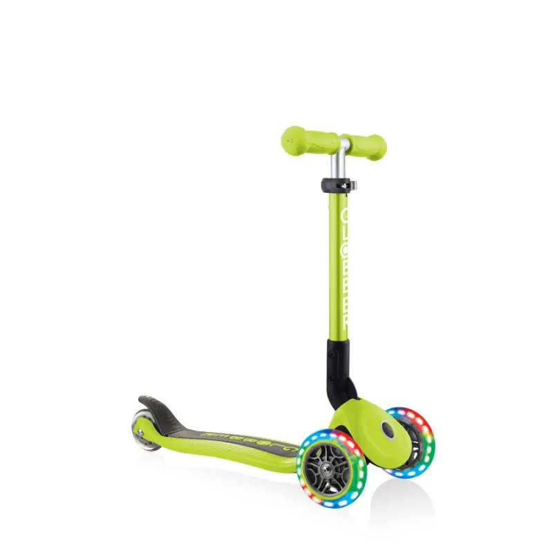 ⁨Hulajnoga 3-kołowa Globber Foldable Lights Lime Green Jr (kolor Zielony)⁩ w sklepie Wasserman.eu