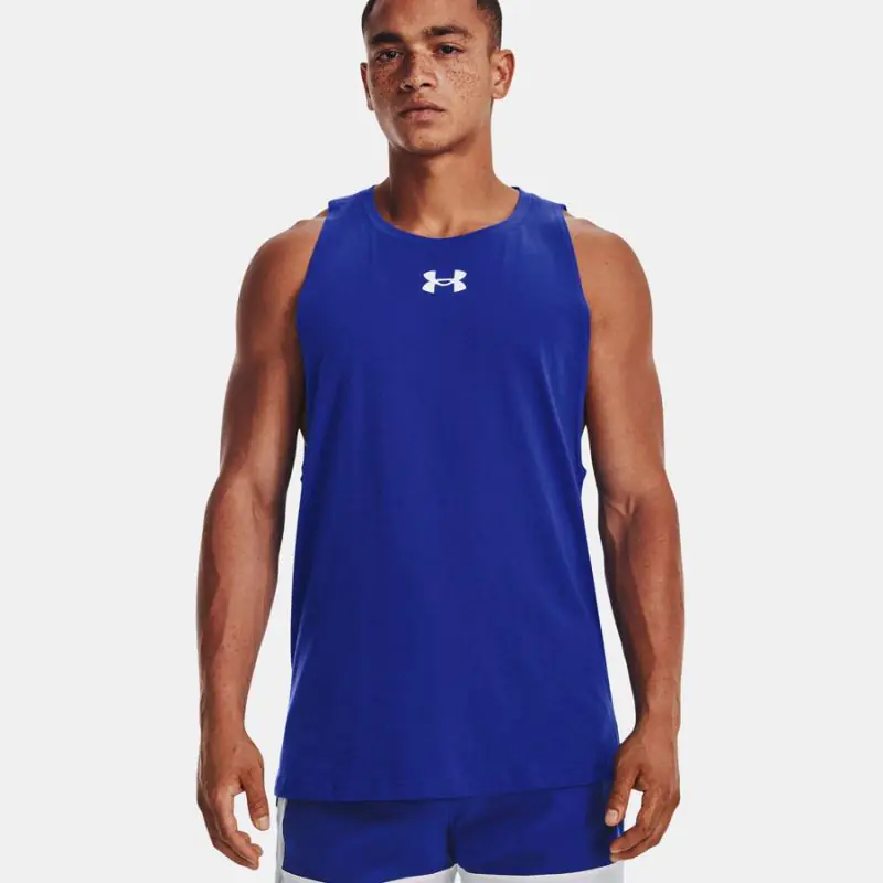 ⁨Koszulka Under Armour Sportstyle Baseline Tank M 1361901 (kolor Niebieski, rozmiar S)⁩ w sklepie Wasserman.eu