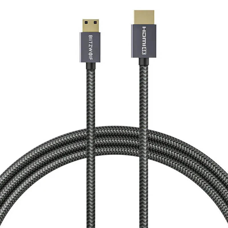 ⁨Kabel 4K HDMI do HDMI Blitzwolf BW-HDC4 1,2m (czarny)⁩ w sklepie Wasserman.eu