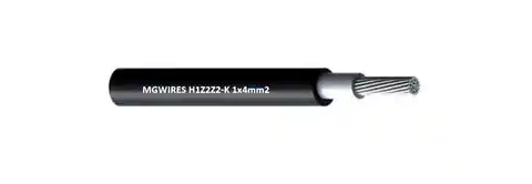 ⁨Przewód kabel SOLARNY 4mm2 MG Wires, H1Z2Z2-K CZARNY 1m⁩ w sklepie Wasserman.eu